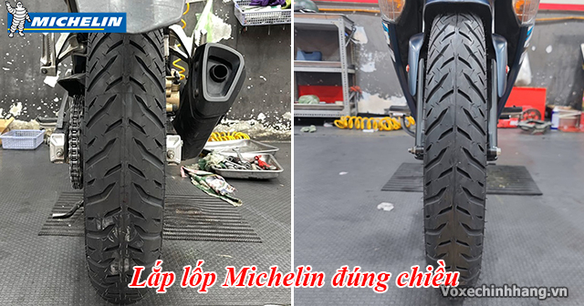 Cách lắp lốp michelin đúng chiều để xe máy chạy bám đường - 1