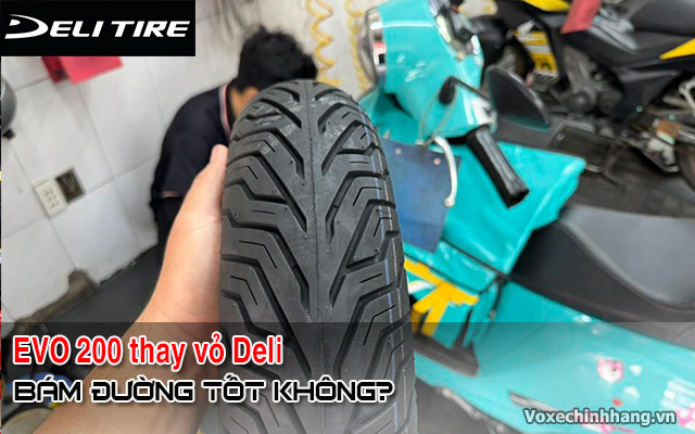 Xe điện evo 200 thay vỏ deli có bám đường tốt không - 1