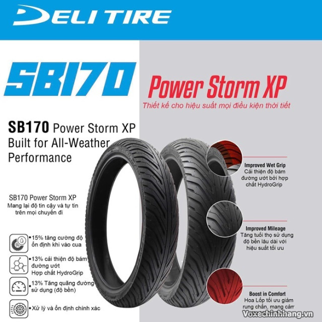 Vỏ xe deli sb170 11070-17 power storm xp  - 3