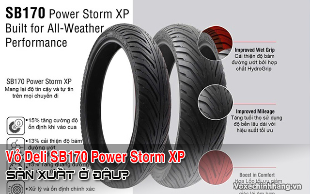 Vỏ xe deli sb170 power storm xp sản xuất ở đâu có bám đường tốt không - 1