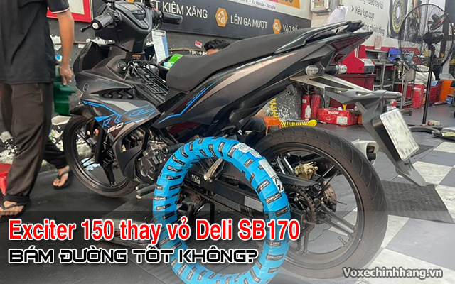 Xe exciter 150 thay vỏ deli sb170 có bám đường tốt không - 1