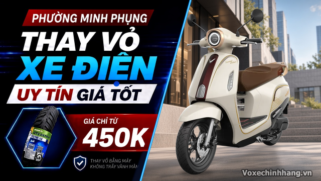 Thay vỏ xe điện ở đâu uy tín giá tốt phường minh phụng tphcm - 1