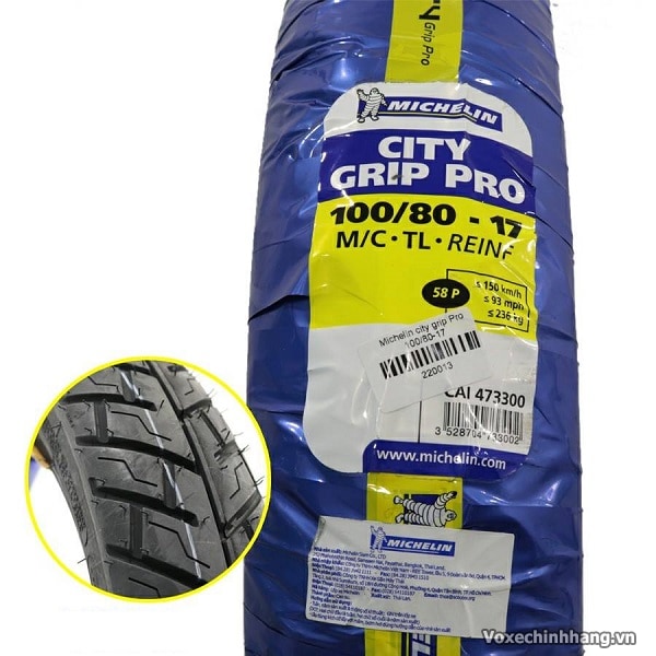Vỏ xe Michelin City Grip Pro 100/80-17