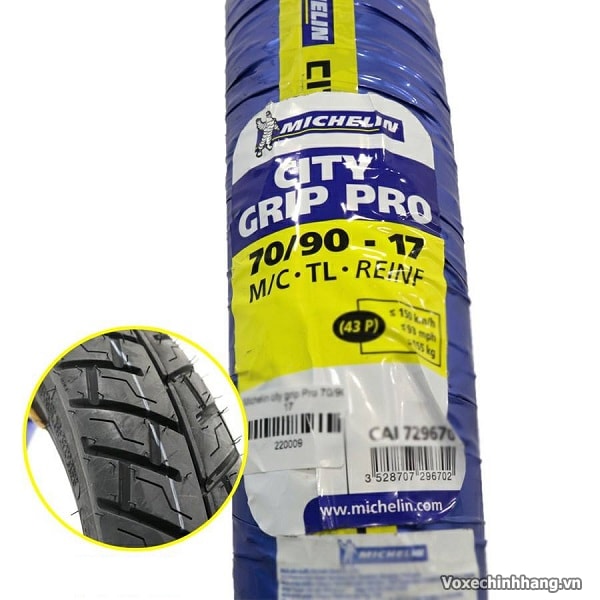 Vỏ xe Michelin City Grip Pro 70/90-17