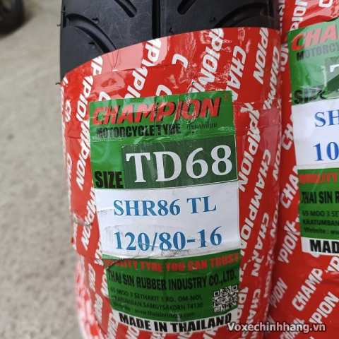 Vỏ xe Champion TD68 120/80-16