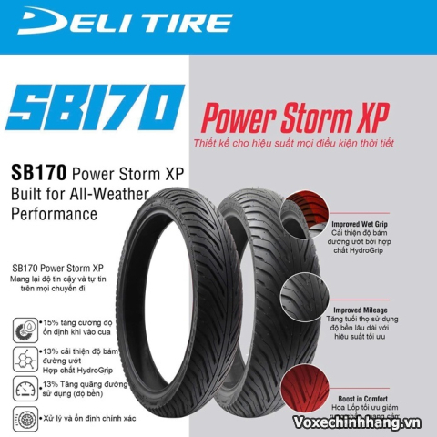 Vỏ Deli SB170 90/90-14 Power Storm XP 