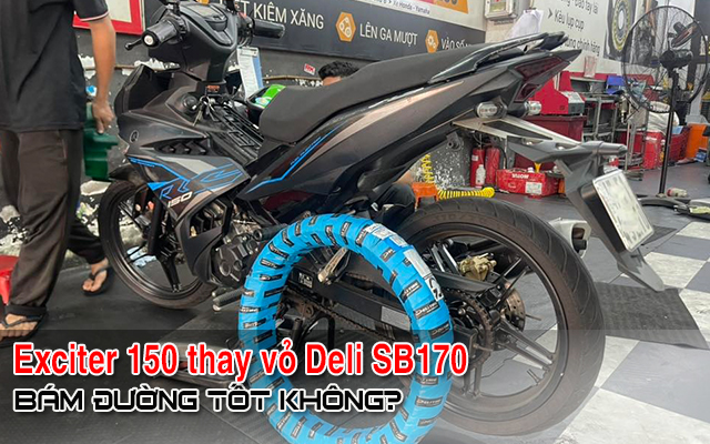 Xe Exciter 150 thay vỏ Deli SB170 có bám đường tốt không?