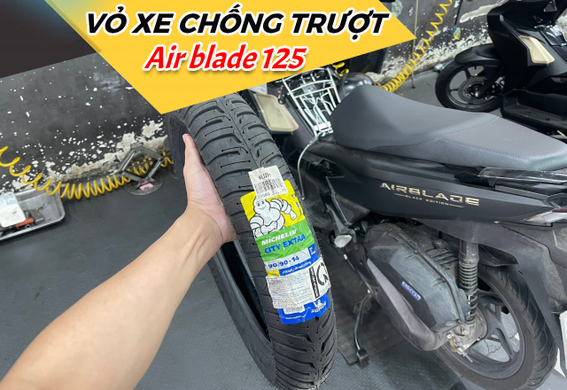 Vỏ chống trượt cho xe Air Blade 125 đi mùa mưa an toàn