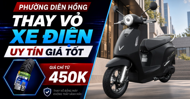 Thay vỏ xe điện ở đâu uy tín giá tốt Phường Diên Hồng, TPHCM?